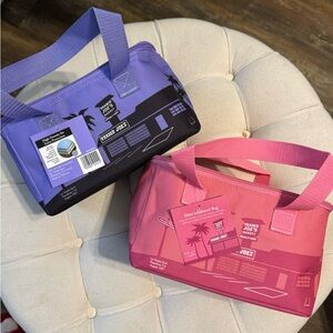 Trader joes lavender and Pink Mini insulated cooler bags